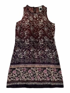 California Concepts Sleeveless A-Line Burgundy & Cream Boho beach slip dress